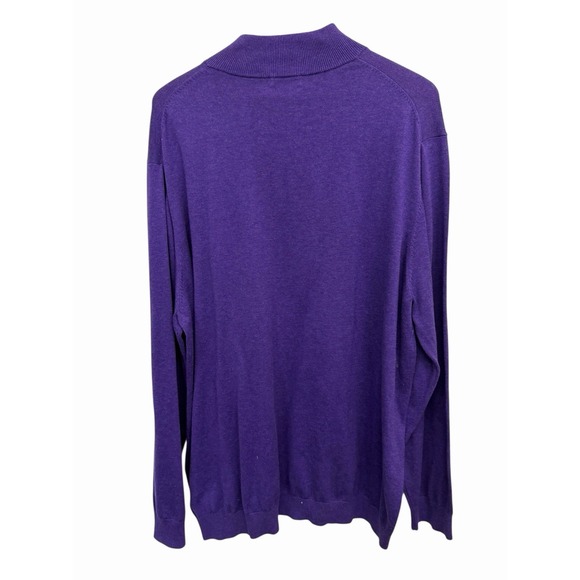 Paul Frederick 1/4 Zip Sweater Pullover Supima Cotton Purple Mens 3XL Minimalist - Picture 4 of 10